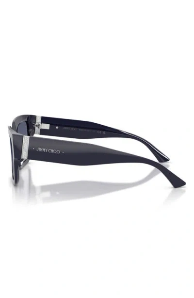 Jimmy Choo 55mm Rectangular Sunglasses In Gray
