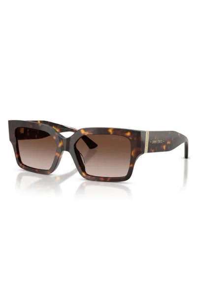 Jimmy Choo Rectangular-frame Sunglasses In Brown