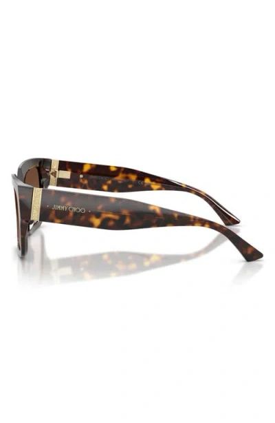 Jimmy Choo Rectangular-frame Sunglasses In Brown