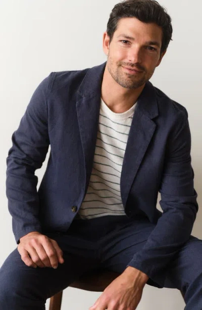 Marine Layer Hemp Blend Blazer In Blue