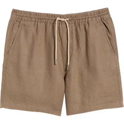 Nn07 Gregor 1454 Relaxed Fit Linen Shorts In Brown