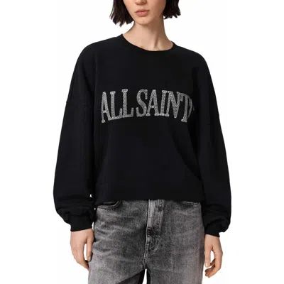 Allsaints Dash Lila Sweatshirt In Washed Black