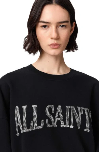 Allsaints Dash Lila Sweatshirt In Washed Black