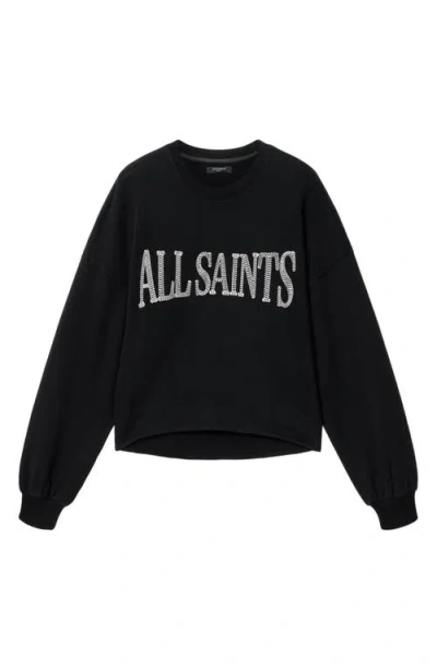 Allsaints Dash Lila Sweatshirt In Washed Black