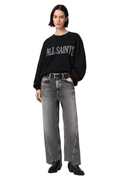 Allsaints Dash Lila Sweatshirt In Washed Black