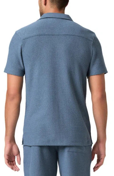 Paige Mens Lakeside Oliver Short-sleeve Cotton-blend Shirt In Blue