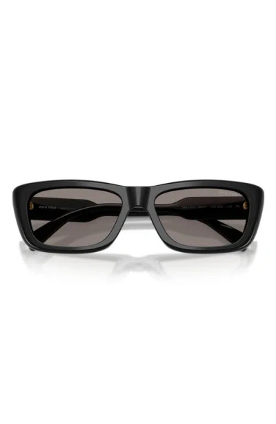 Miu Miu 56mm Rectangular Sunglasses In Black