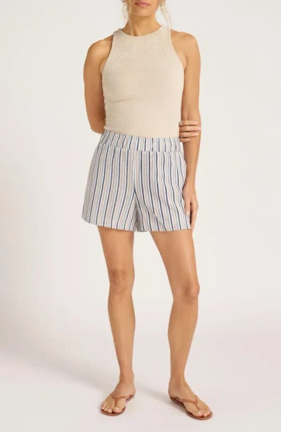 Matty M . Mixed Stripe Pull-on Shorts In Multi