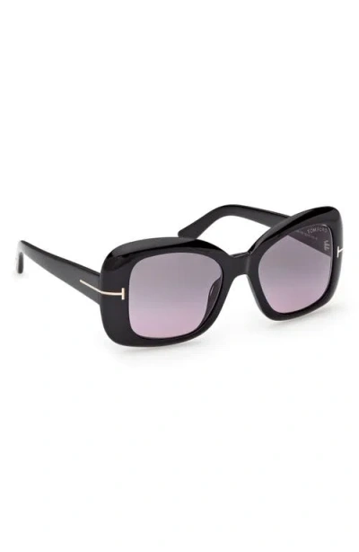 Tom Ford 52mm Gradient Square Sunglasses In Yellow