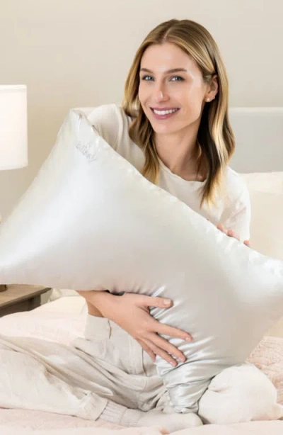Blissy Crescent Silk Pillowcase In White