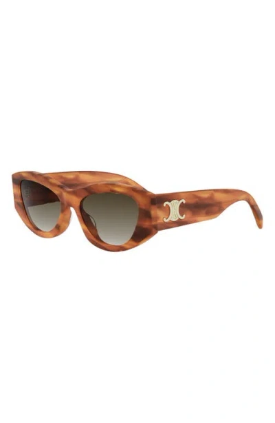 Celine Triomphe 55mm Rectangular Sunglasses In Brown