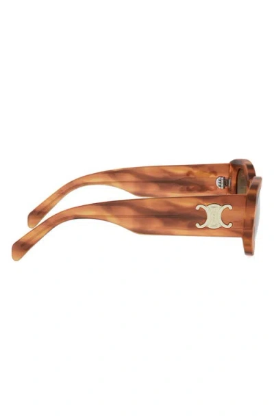 Celine Triomphe 55mm Rectangular Sunglasses In Brown