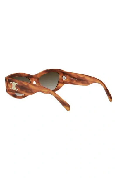 Celine Triomphe 55mm Rectangular Sunglasses In Brown