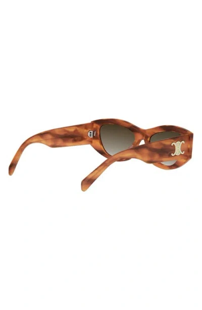 Celine Triomphe 55mm Rectangular Sunglasses In Brown