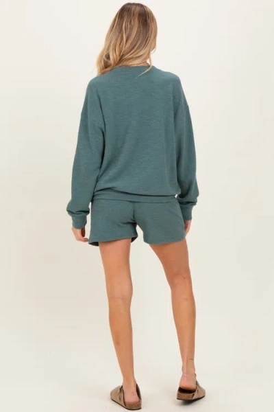 Pinkblush Pullover & Shorts Set In Green