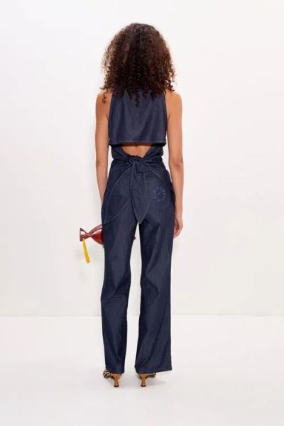 Simon Miller Simonmiller Pia Chambray Side Zip Pant In Blue