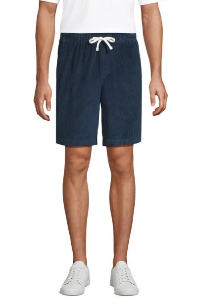 Lands' End 9" Pull On Deck Shorts In Blue