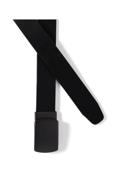 Lands' End Leather Adjustable Slide Belt In Black