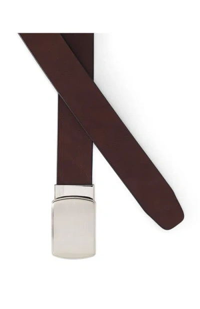 Lands' End Leather Adjustable Slide Belt In Brown
