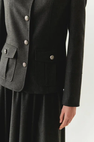 Exquise Aubrie Structured Jacket In Gray