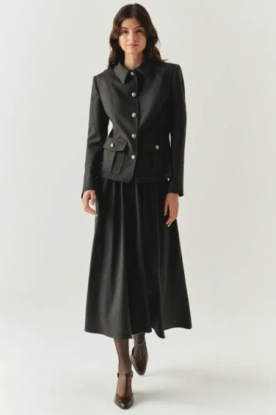 Exquise Aubrie Structured Jacket In Gray