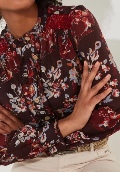 Joe Browns Sheer Button Front Blouse In Multi