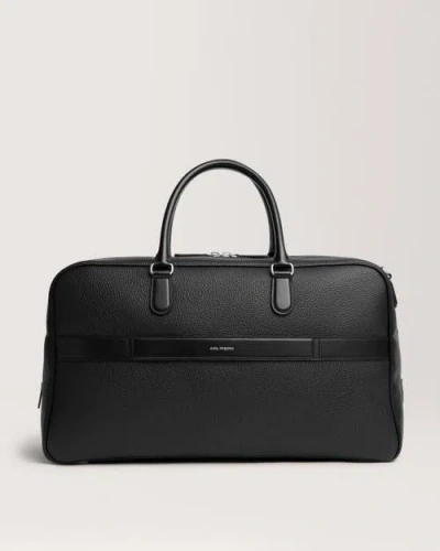 Carl Friedrik Black Granville Leather Weekender Bag In Red