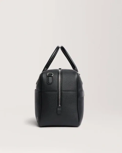 Carl Friedrik Black Granville Leather Weekender Bag In Red