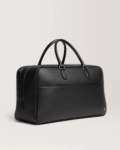 Carl Friedrik Black Granville Leather Weekender Bag In Red