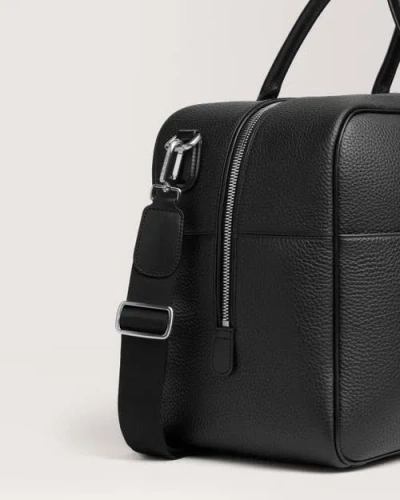 Carl Friedrik Black Granville Leather Weekender Bag In Red