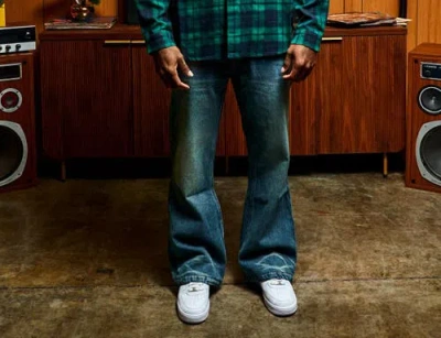 Saint Perry Devani Westside Flare Denim In Blue