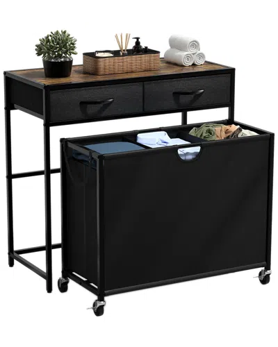 Sorbus Pull-out Laundry Hamper With Wheels In Black