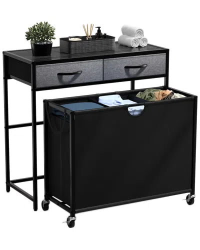 Sorbus Pull-out Laundry Hamper With Wheels In Black