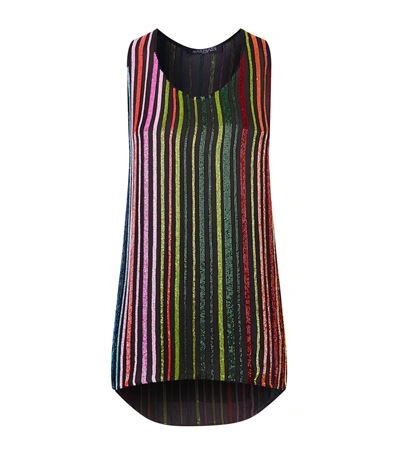 Shop Balmain Embellished Stripe Silk Top