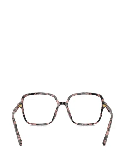 Dolce & Gabbana Patterned Square-frame Glasses In Black