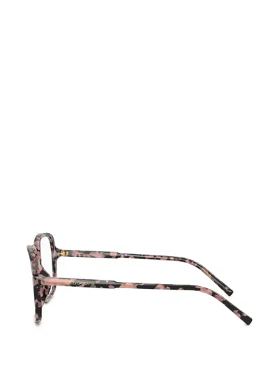 Dolce & Gabbana Patterned Square-frame Glasses In Black