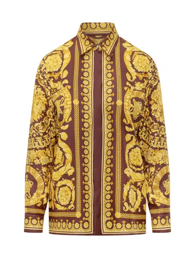 Versace Women Gold Barocco Shirt, S Luxury Shirts For Women Darveys In Multi