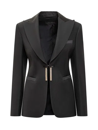 Max Mara Pianoforte Wool Single-breasted Jacket In Black