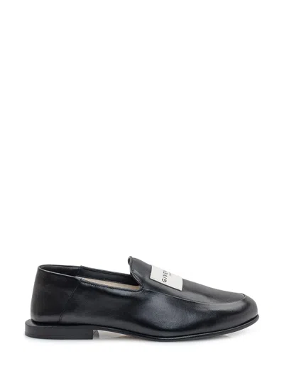 Givenchy Black Leather Label Loafers In Multi