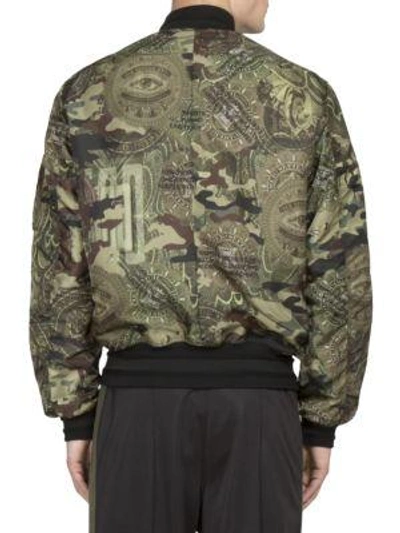 Shop Givenchy Camouflage Printed Bomber Jacket In Khaki