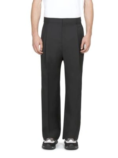 Givenchy Striped Wool Blend Trousers In Black