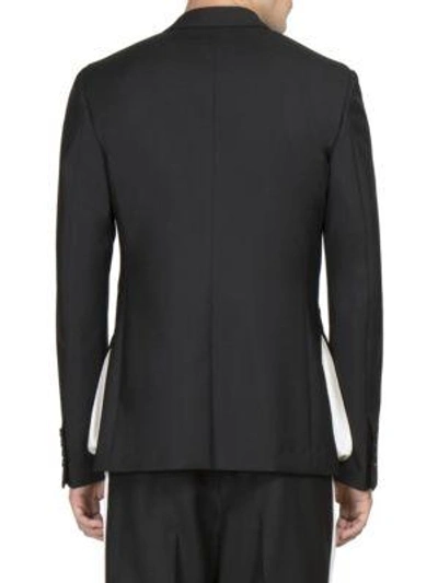 Shop Givenchy Double Button Wool Blend Blazer In Black