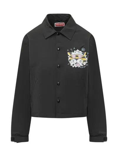Kenzo Coach Jacket With Stampaint In Multi