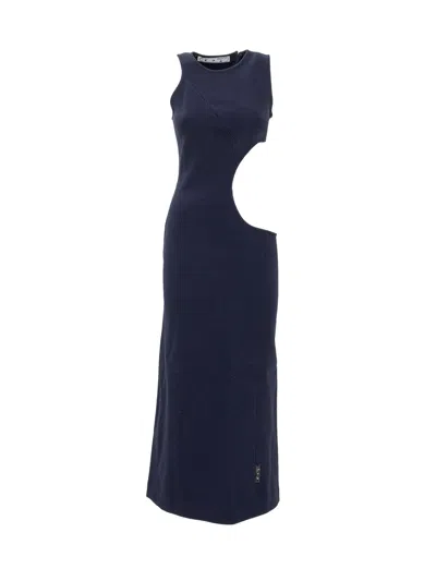 Off-white Elegant Suit Cut-out Dress In Blue