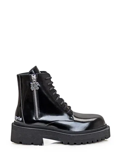 Palm Angels Black Logo Collection Boots In Multi