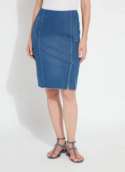 Lyssé Lysse Tess Braided Denim Pencil Skirt In Blue