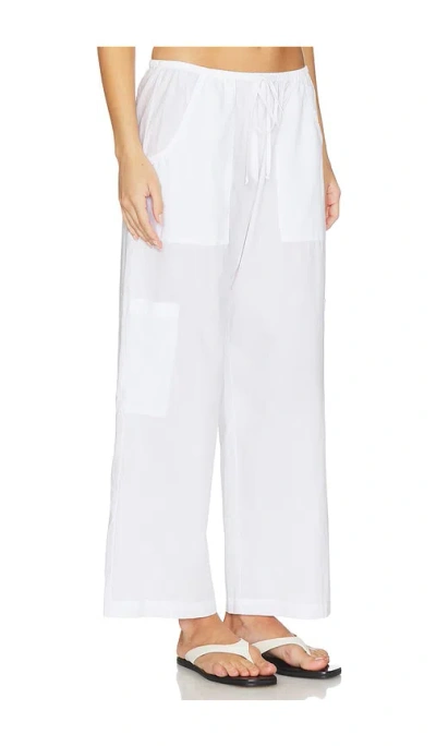 Donni The Pop Drawstring Cargo Pant In White