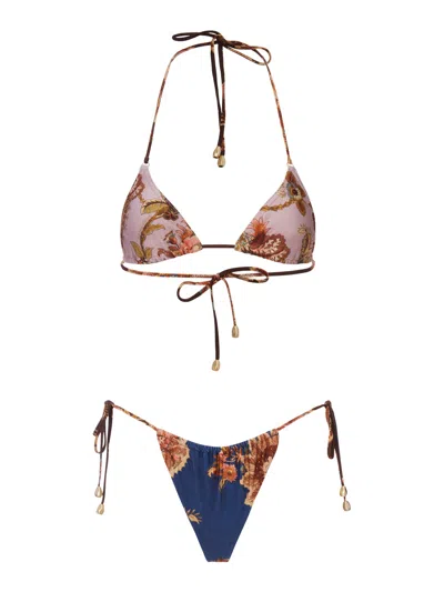 Zimmermann Womens Aster Floral Spliced Bikini Set Xs In Multi
