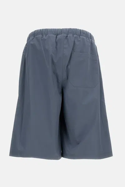 Rier Light Blue Elasticated Waist Cotton Bermuda In Gray