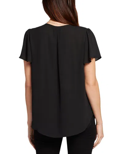Nydj Flutter Sleeve Blouse In Black